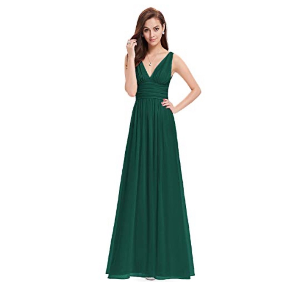 New With Tags! Ever Pretty Green Chiffon Bridesmaid Dress | Size S (4)